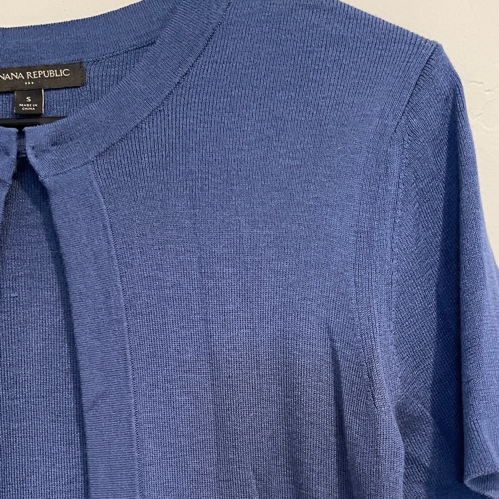 Banana Republic Blue Short Sleeve Cardigan Size Small - Picture 5 of 6